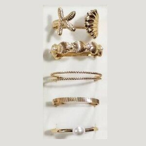 SEASHELL THEMED RING SET!!